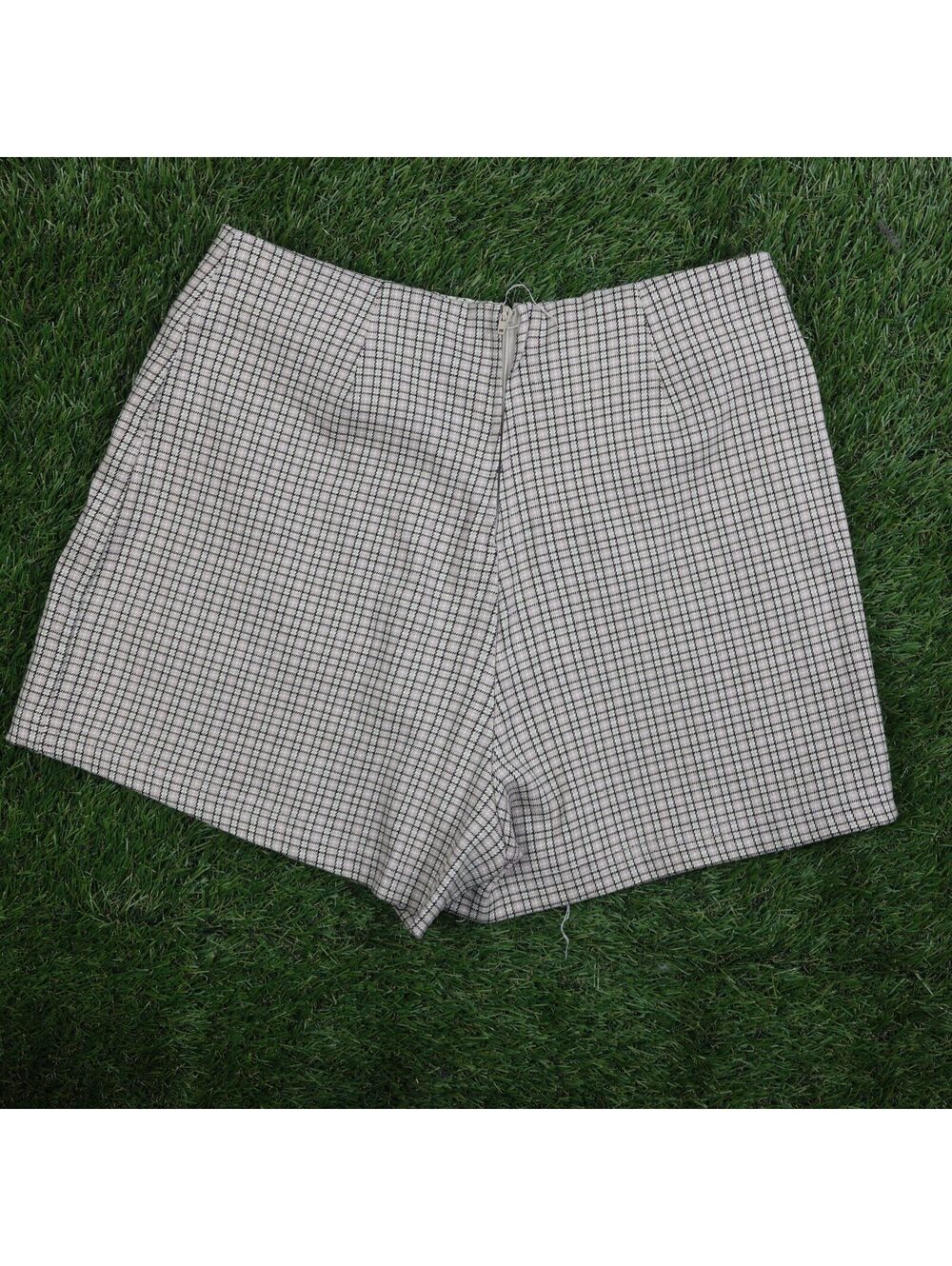 Beige Plaid Short